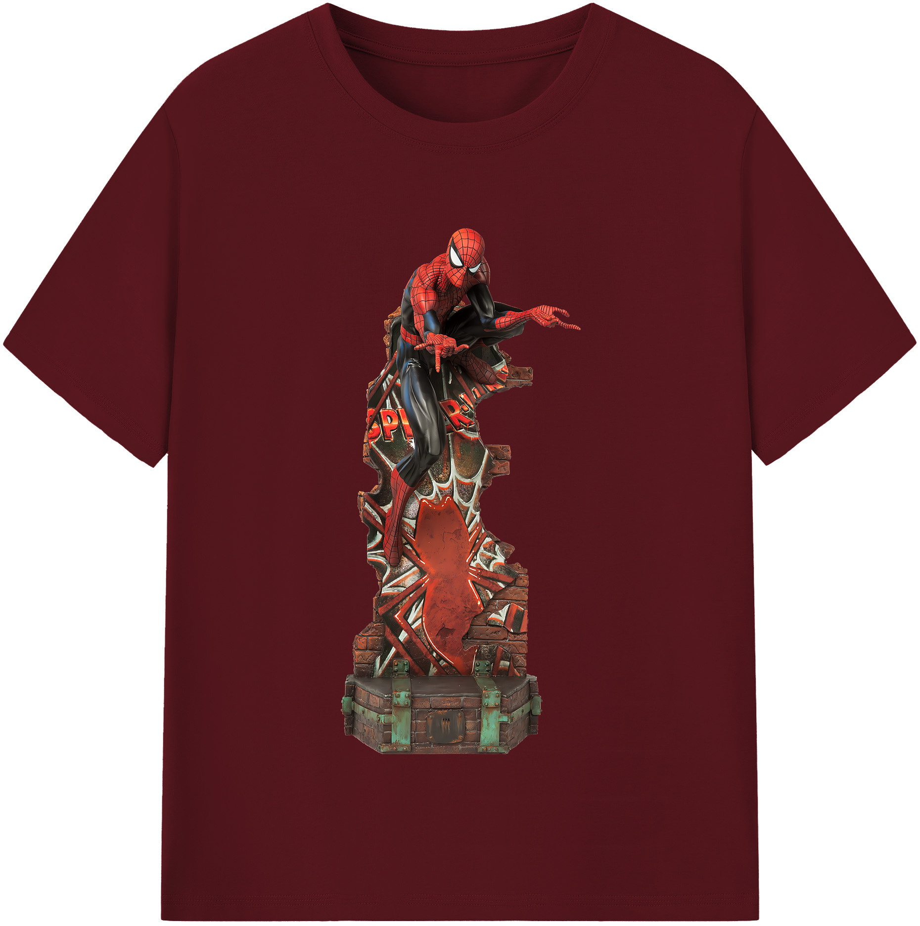 （画像用） Spider Man スパイダーマン 綿100％半袖Tシャツ（フロントプリント）